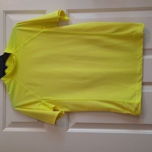 Lands' End Boys Short Sleeve Rash Guard. Large 14-16. Neon Yellow.